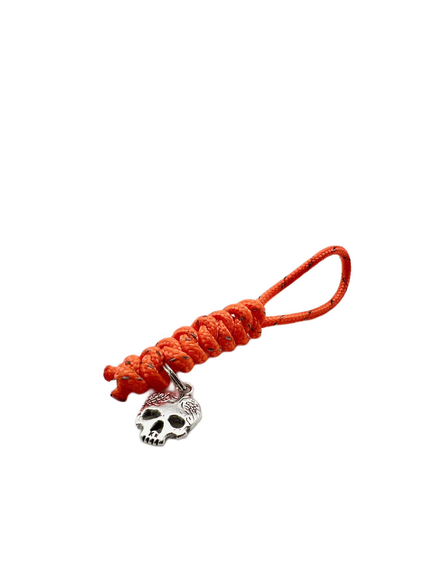 Breloc/Lanyard Paracord Talon Micro Pandantiv Craniu #2 Portocaliu Reflectorizant