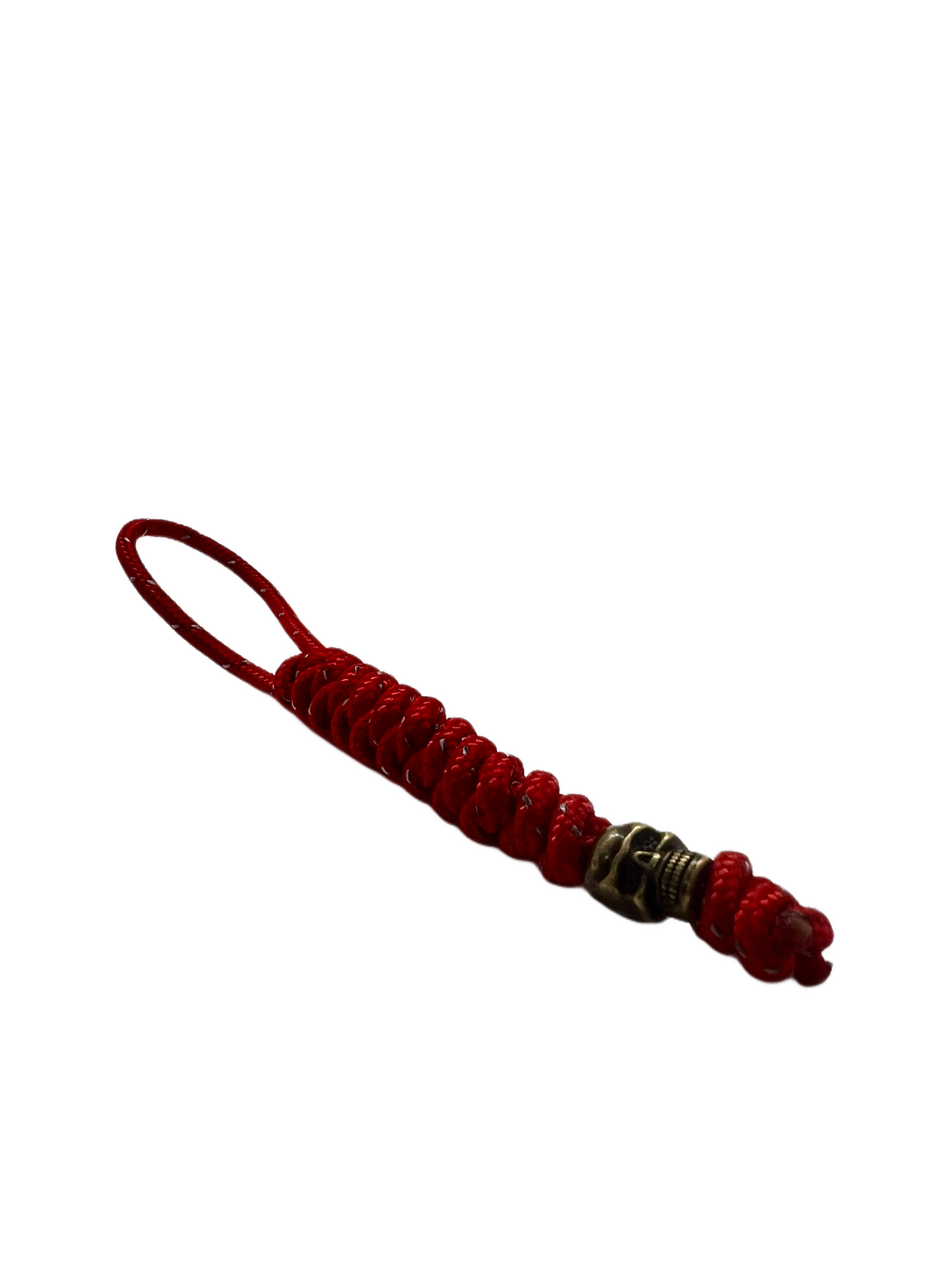 Breloc / Lanyard Paracord Talon Skull Micro Rosu Reflectorizant