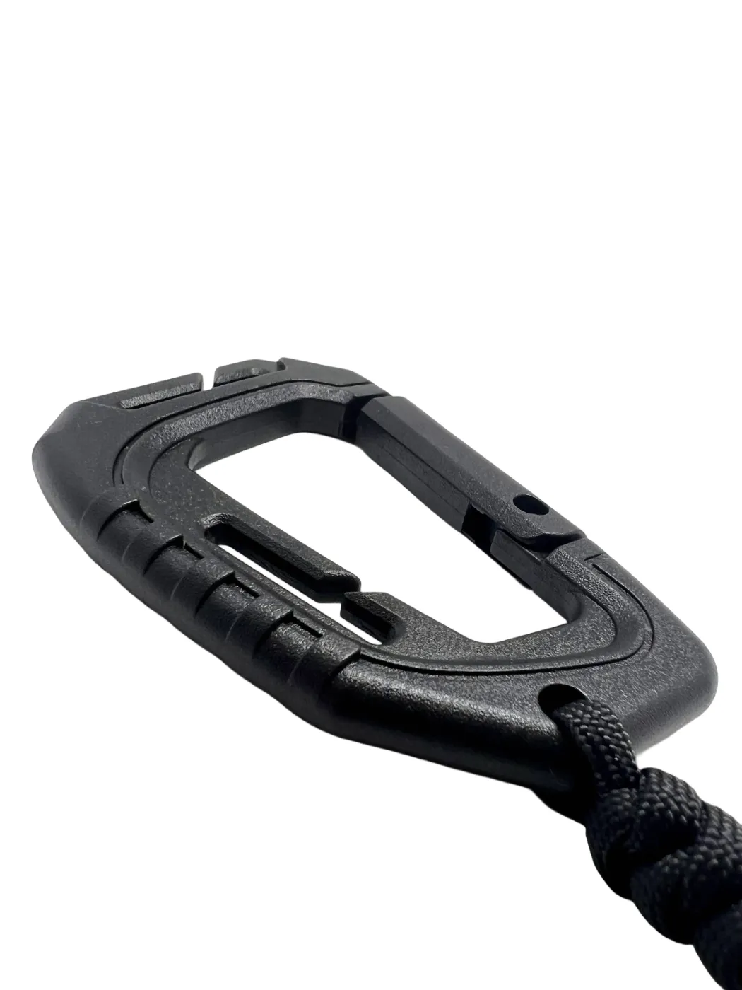 Carabină Polimer Paracord 550 cu Inel de Chei Theter Negru Drop Zone