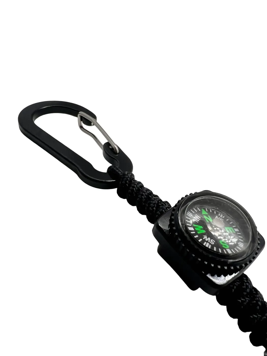 Carabină Metal Paracord 550 cu Inel de Chei Theter Pathfinder Negru Drop Zone