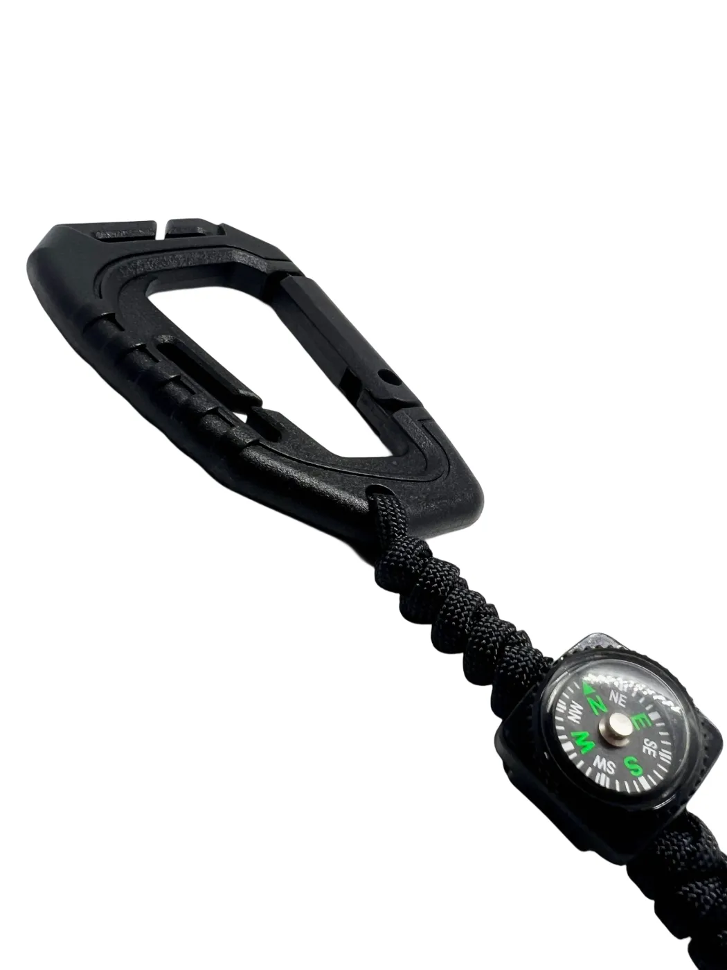 Carabină Polimer Paracord 550 cu Inel de Chei Theter Pathfinder Negru Drop Zone