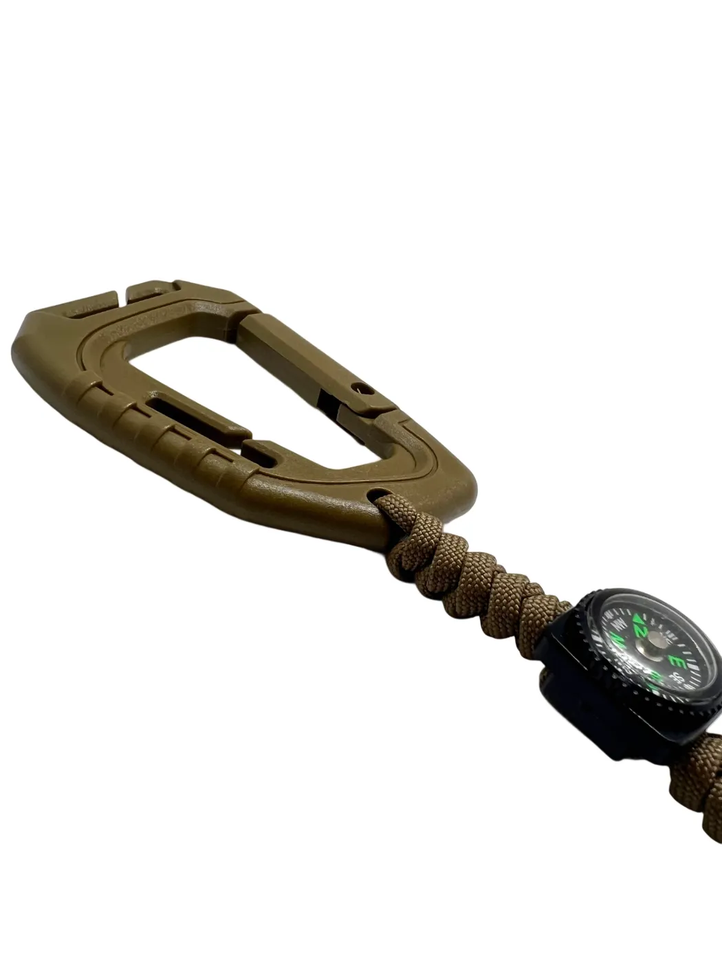 Carabină Polimer Paracord 550 cu Inel de Chei Theter Pathfinder Coyote Drop Zone