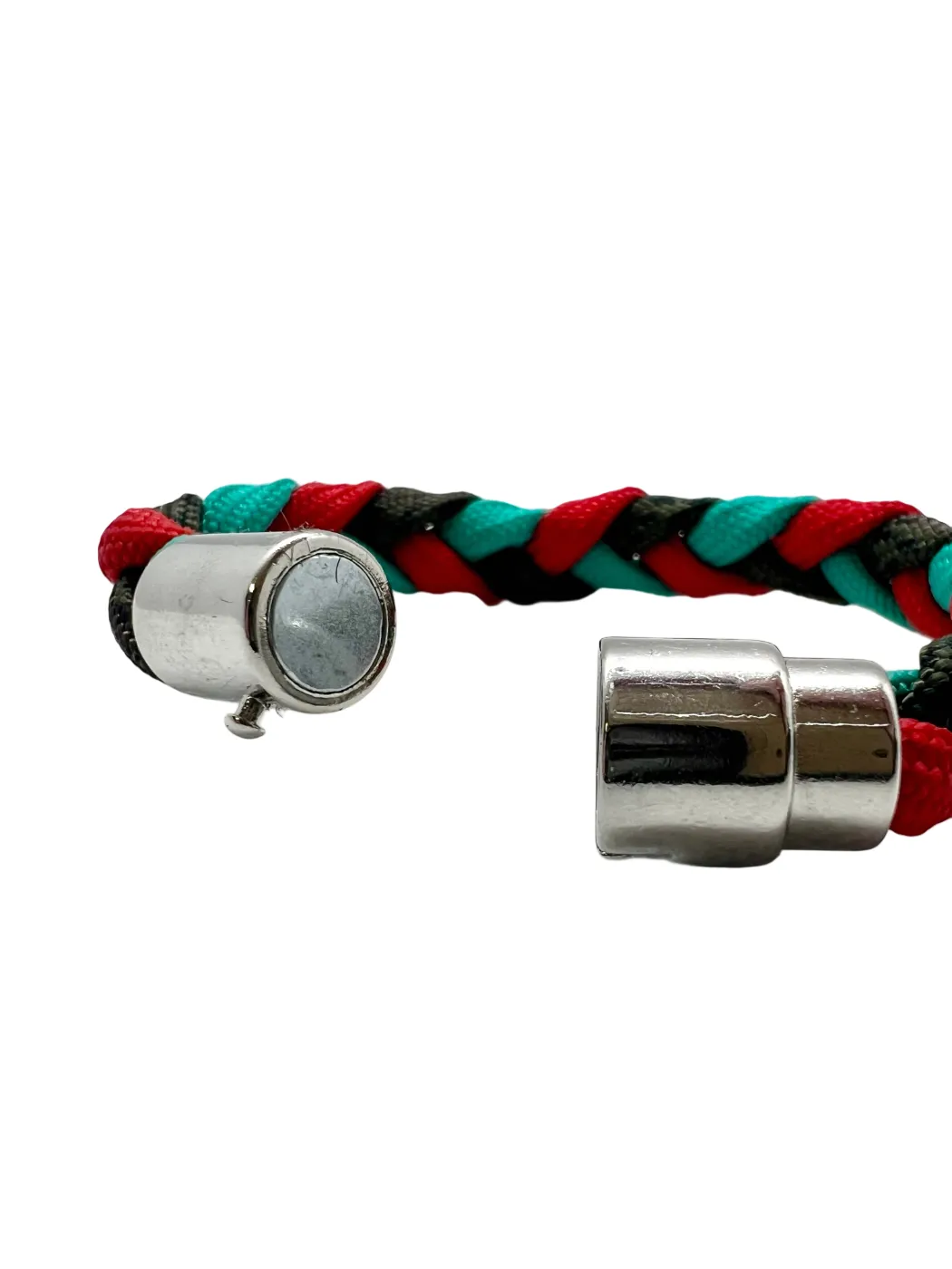 Brățară Paracord Polaris 2.0 Teal-Rosu-Woodland Drop Zone