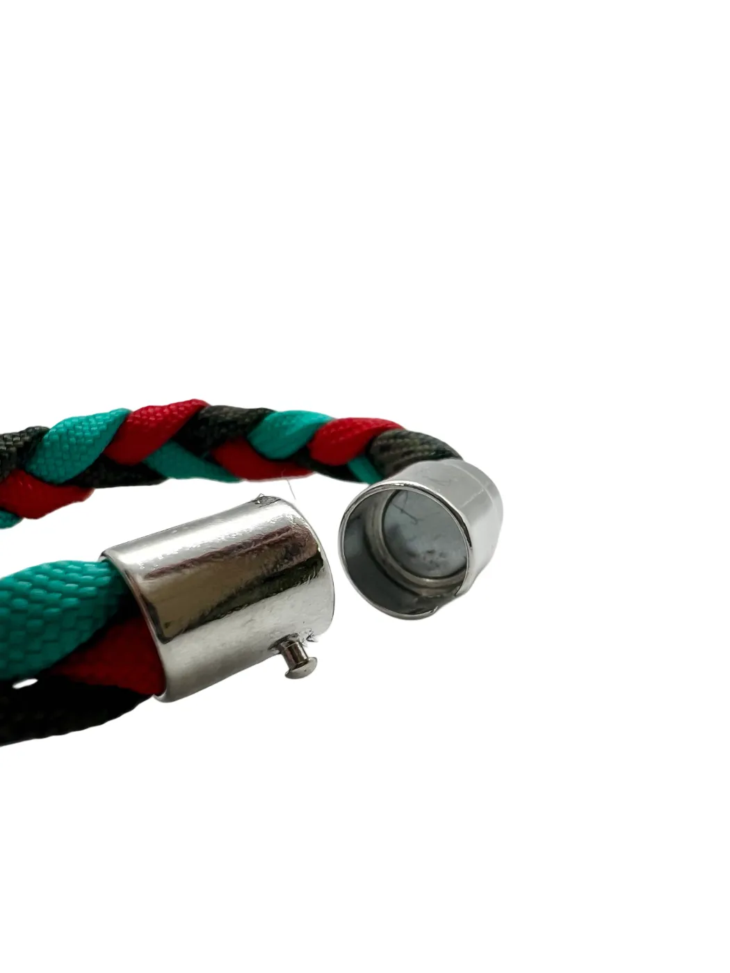 Brățară Paracord Polaris 2.0 Teal-Rosu-Woodland Drop Zone