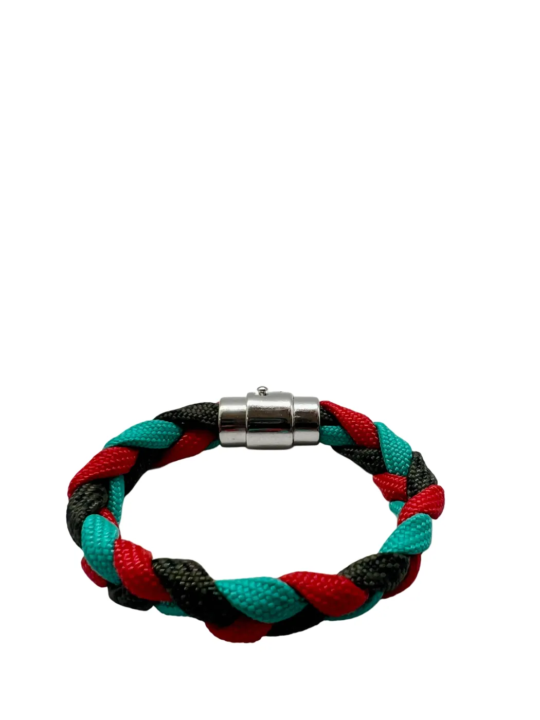 Brățară Paracord Polaris 2.0 Teal-Rosu-Woodland Drop Zone
