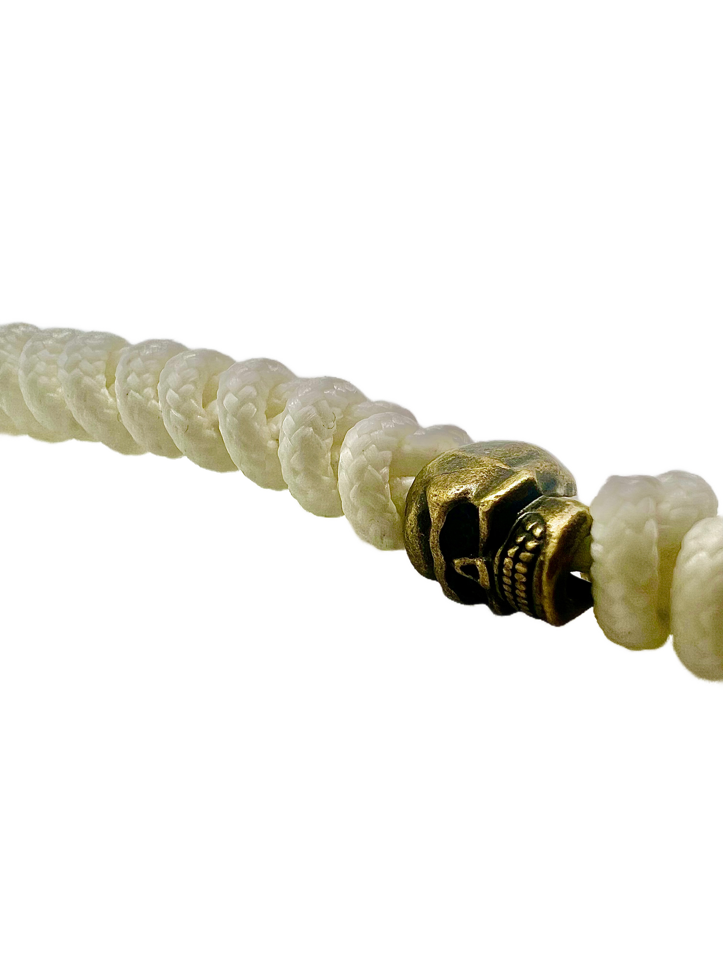 Breloc / Lanyard Paracord Talon Skull Micro Alb Fosforescent Glow In The Dark