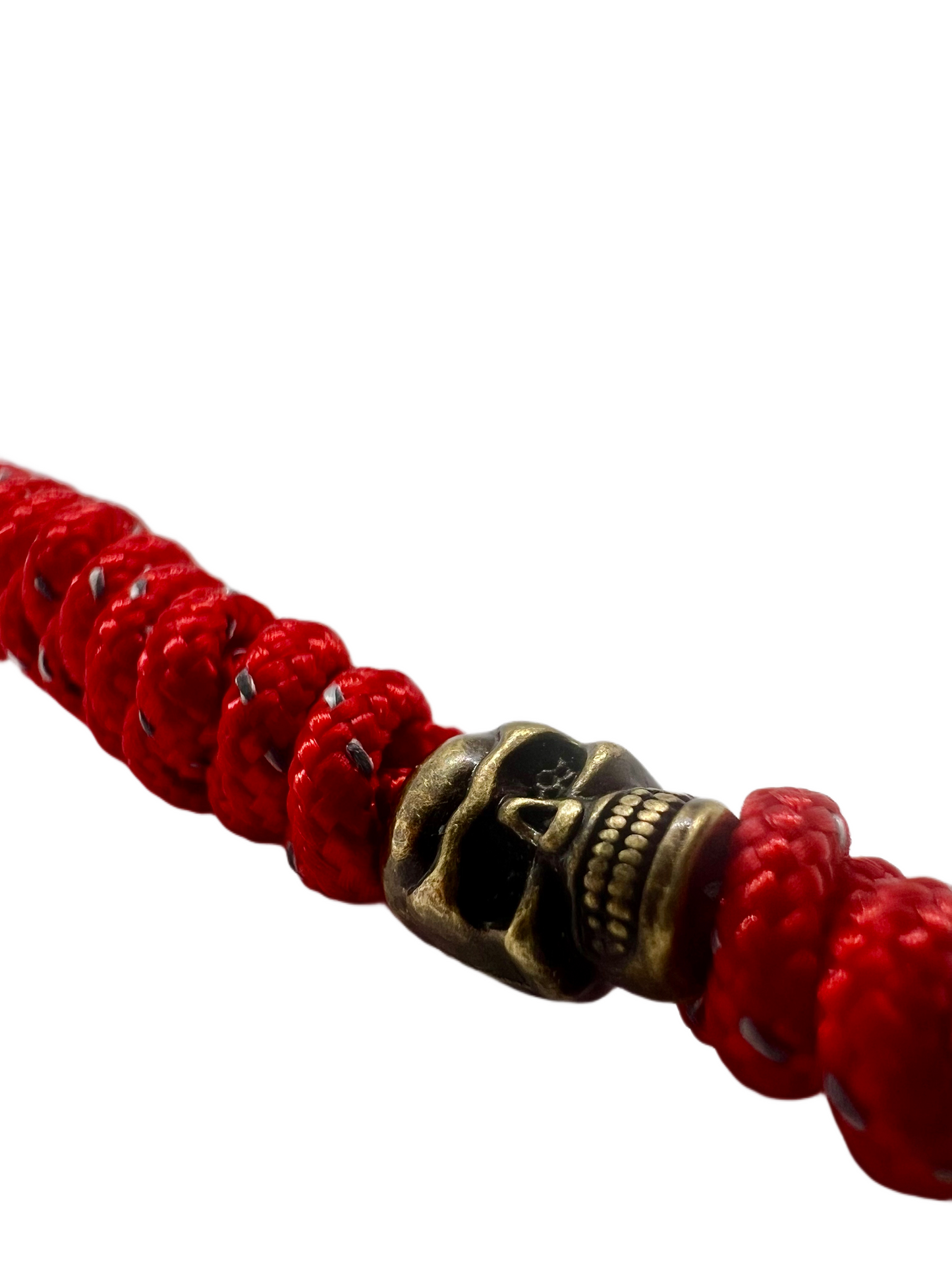 Breloc / Lanyard Paracord Talon Skull Micro Rosu Reflectorizant