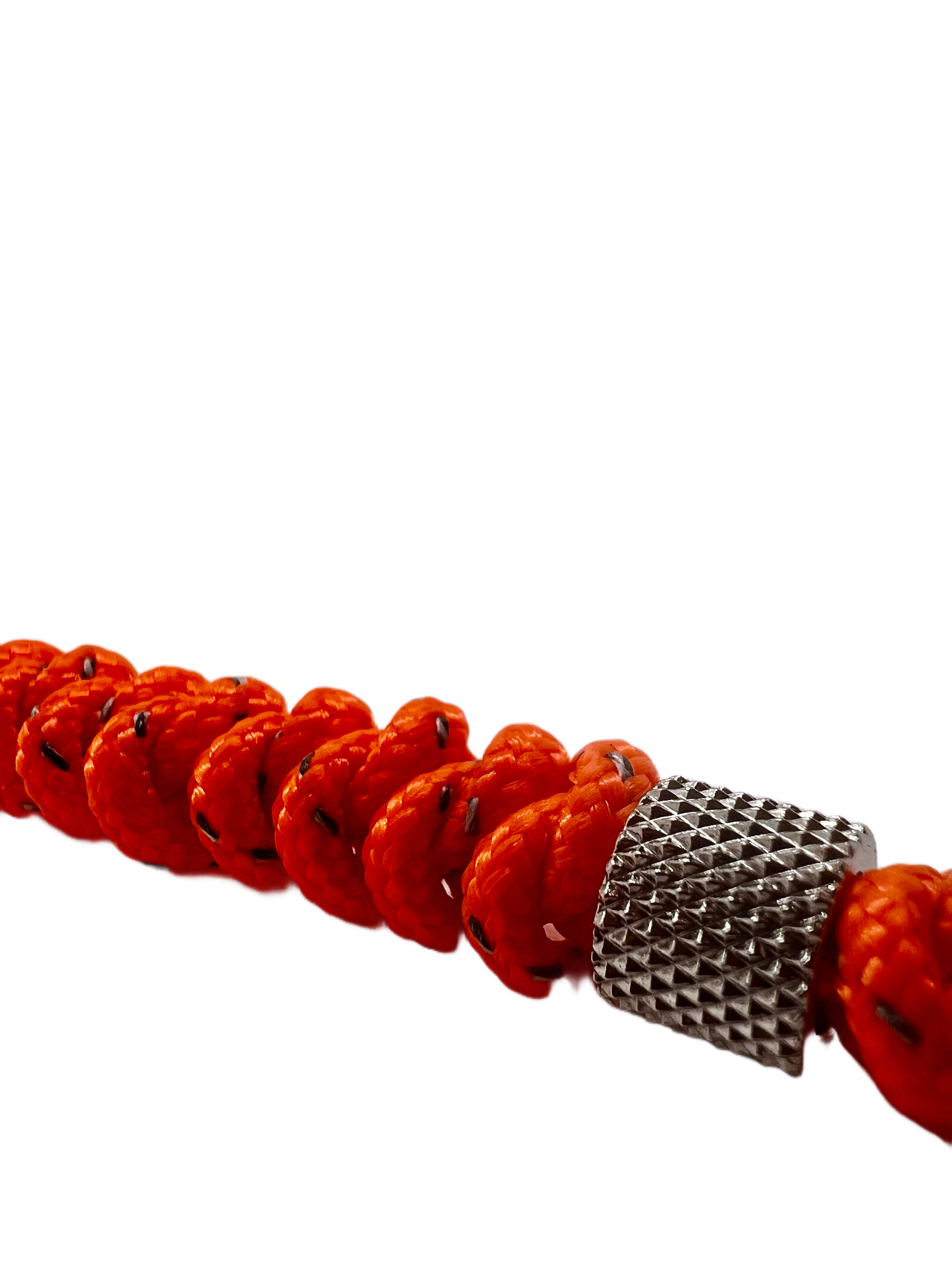 Breloc / Lanyard Paracord Portocaliu Reflectorizant Talon Micro Diamond Camo Silver Drop Zone