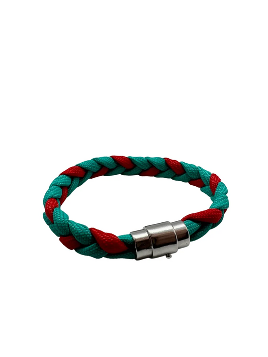 Brățară Paracord Polaris 2.0 Rosu-Teal Drop Zone